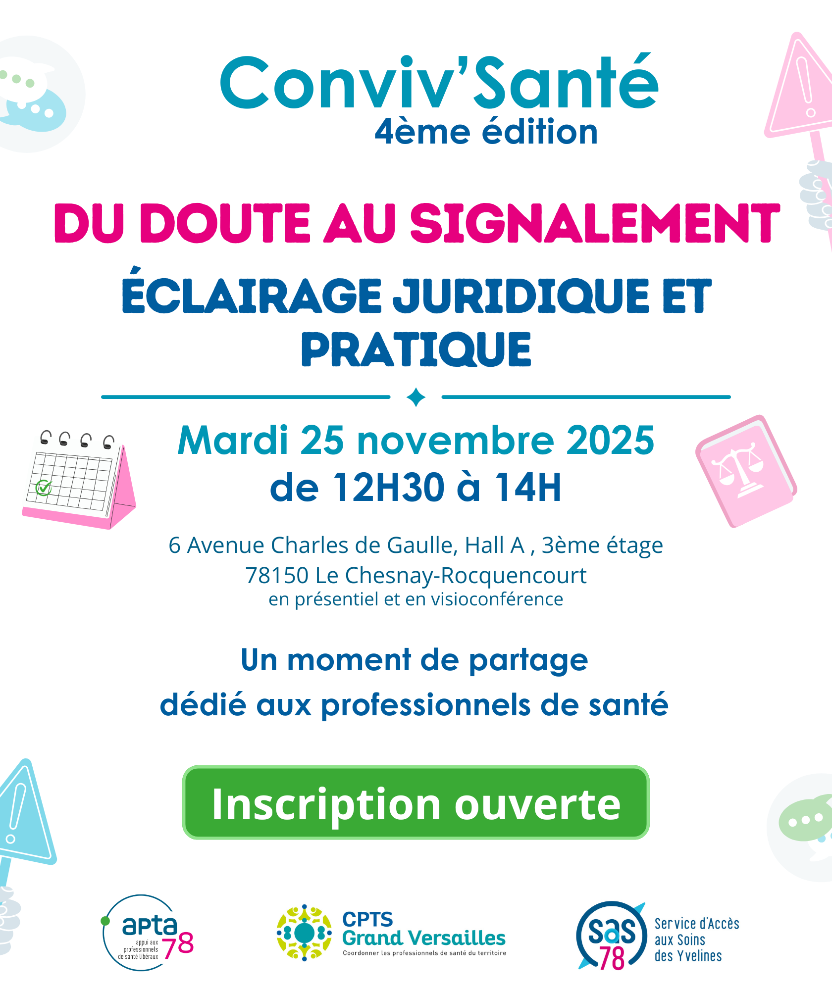 Conviv&rsquo; Santé 4ème édition – Du doute au signalement : Eclairage juridique et pratique.